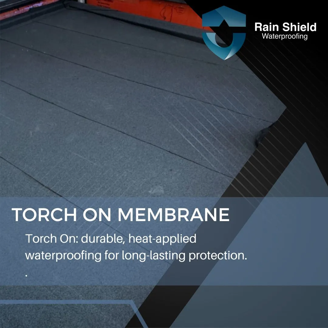 Technician performing flat roof leak detection and waterproofing repair work